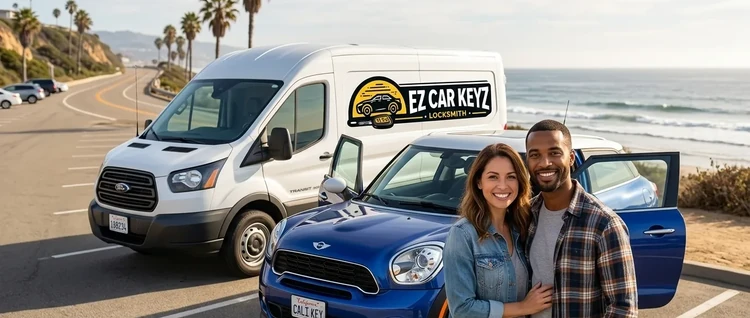 Happy customers with their replacement Mini Paceman car key from EZ Car Keyz in San Diego County