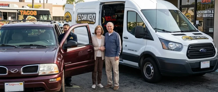 Happy customers with their replacement Oldsmobile Bravada car key from EZ Car Keyz in San Diego County
