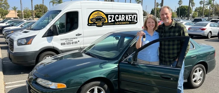 Happy customers with their replacement Oldsmobile Intrigue car key from EZ Car Keyz in San Diego County