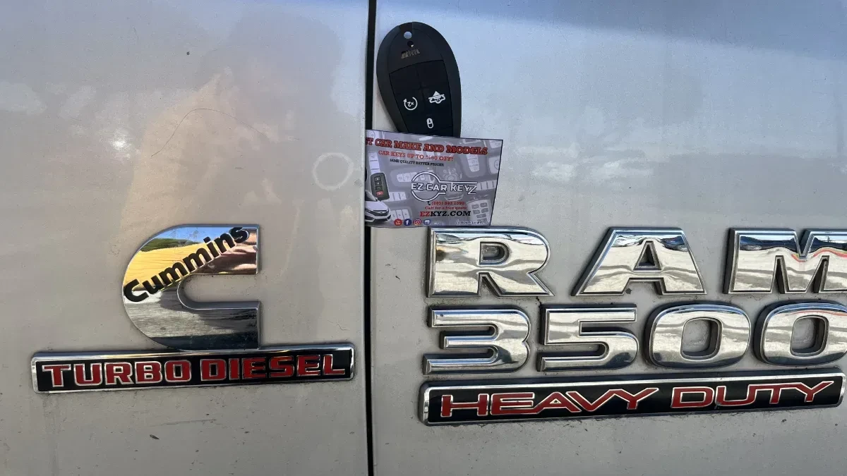 Insured mobile locksmith working on 2019 Ram 1500 in Chula Vista CA