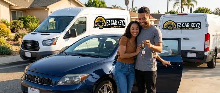 Happy customers with their replacement Scion tC car key from EZ Car Keyz in San Diego County