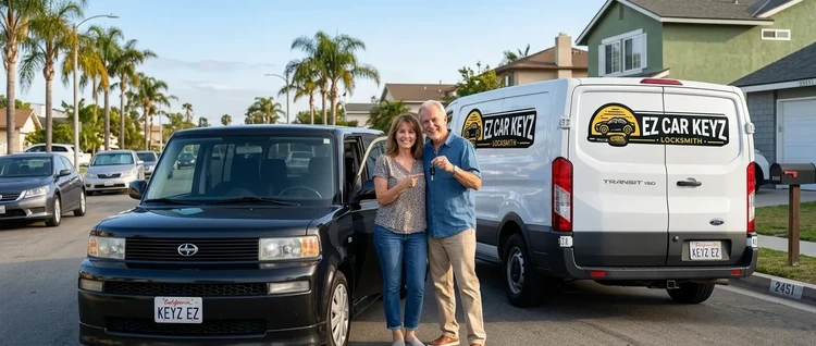 Happy customers with their replacement Scion xB car key from EZ Car Keyz in San Diego County