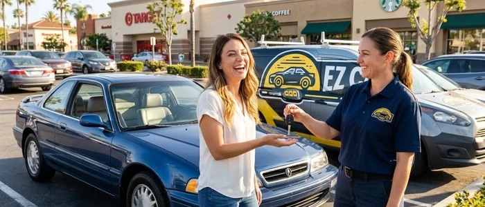 Customer with a replacement Acura CL car key from EZ Car Keyz in Ventura County