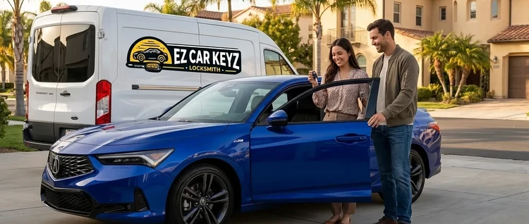 Happy customers with their replacement Acura Integra car key from EZ Car Keyz in Ventura County