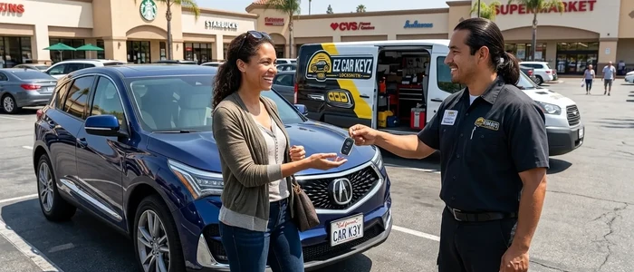 Customer with a replacement Acura RDX car key from EZ Car Keyz in Ventura County