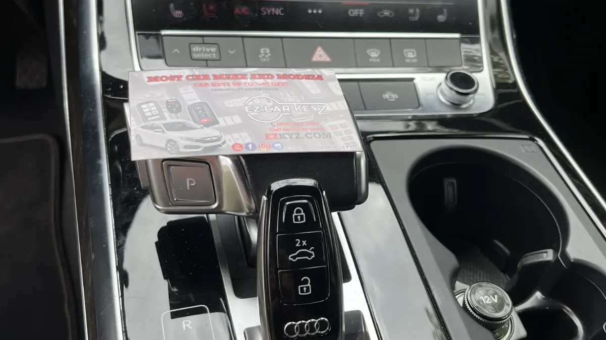 Insured mobile locksmith working on 2014 Audi A7 in Moorpark CA