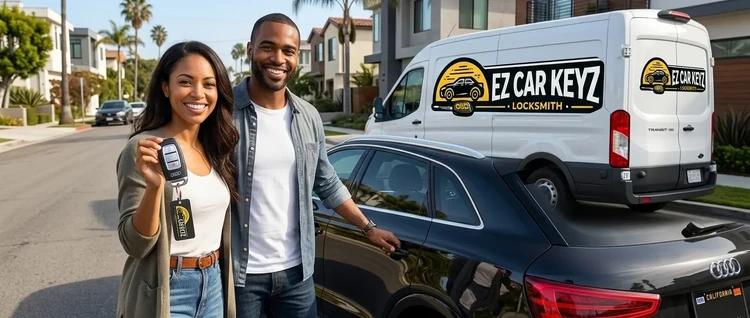 Happy customers with their replacement Audi Q3 car key from EZ Car Keyz in Ventura County