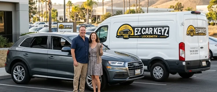 Happy customers with their replacement Audi Q5 car key from EZ Car Keyz in Ventura County