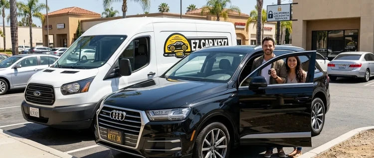 Happy customers with their replacement Audi Q7 car key from EZ Car Keyz in Ventura County