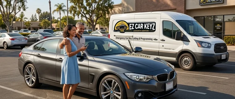 Happy customers with their replacement BMW 4 Series car key from EZ Car Keyz in Ventura County