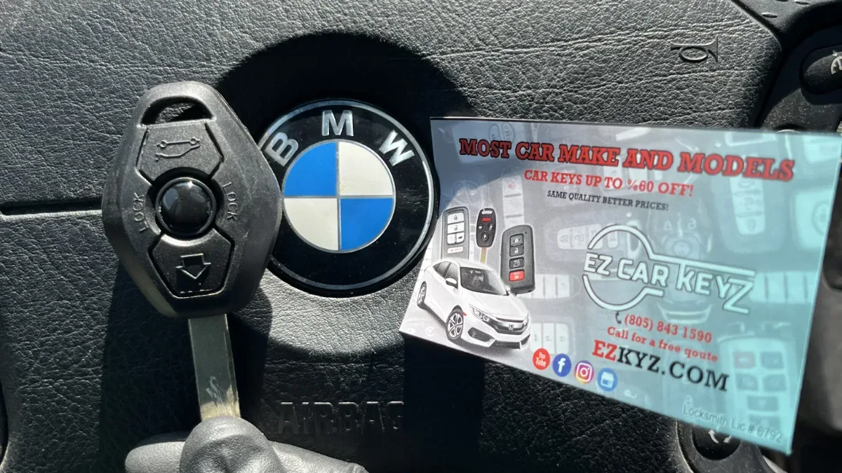 2007 BMW 5 Series key made with no spare by EZ Car Keyz Moorpark CA