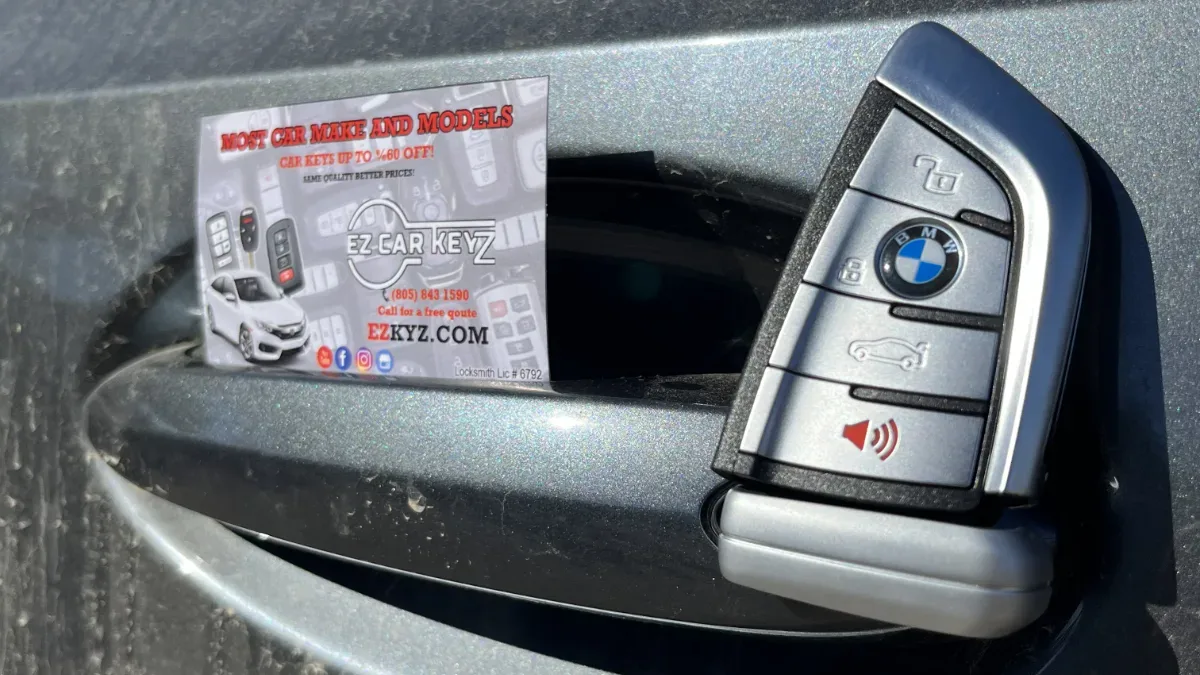 2014 BMW X5 Affordable Key Replacement - EZ Car Keyz Ventura Insured mobile locksmith working on 2014 BMW X5 in Ventura CA