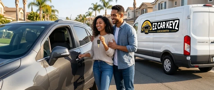 Happy customers with their replacement Buick Encore car key from EZ Car Keyz in Ventura County