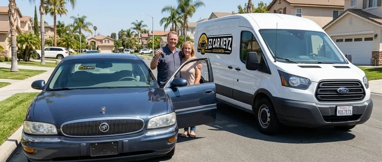 Happy customers with their replacement Buick Park Avenue car key from EZ Car Keyz in Ventura County