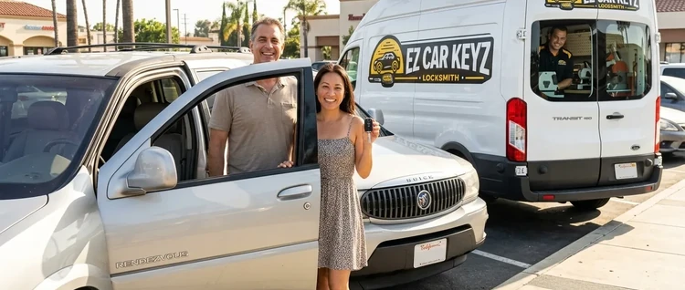 Happy customers with their replacement Buick Rendezvous car key from EZ Car Keyz in Ventura County