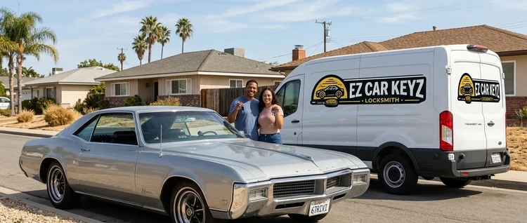 Happy customers with their replacement Buick Riviera car key from EZ Car Keyz in Ventura County