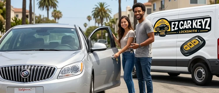 Happy customers with their replacement Buick Verano car key from EZ Car Keyz in Ventura County