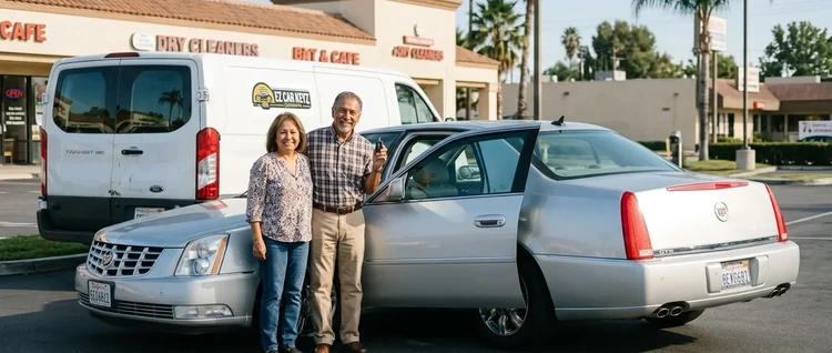 Happy customers with their replacement Cadillac Dts car key from EZ Car Keyz in Ventura County