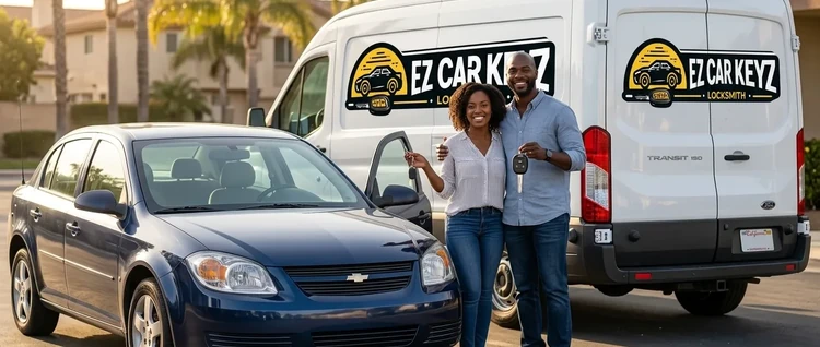 Happy customers with their replacement Chevrolet Cobalt car key from EZ Car Keyz in Ventura County