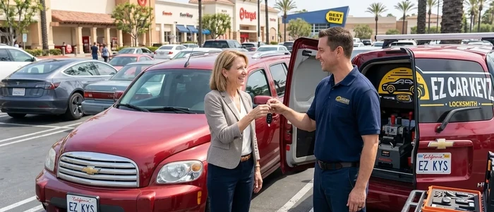 Customer with a replacement Chevrolet Hhr car key from EZ Car Keyz in Ventura County