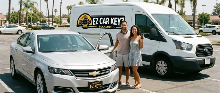 Happy customers with their replacement Chevrolet Impala car key from EZ Car Keyz in Ventura County
