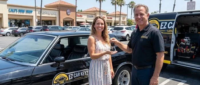 Customer with a replacement Chevrolet Monte Carlo car key from EZ Car Keyz in Ventura County
