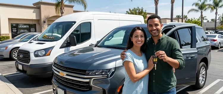 Happy customers with their replacement Chevrolet Tahoe car key from EZ Car Keyz in Ventura County