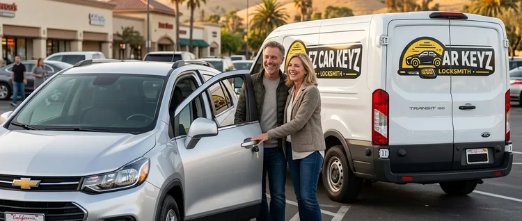 Happy customers with their replacement Chevrolet Trax car key from EZ Car Keyz in Ventura County