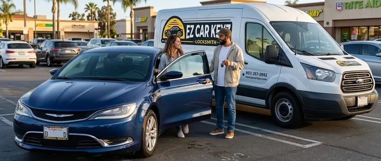 Happy customers with their replacement Chrysler 200 car key from EZ Car Keyz in Ventura County
