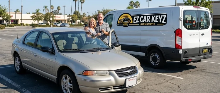 Happy customers with their replacement Chrysler Cirrus car key from EZ Car Keyz in Ventura County