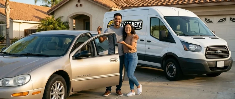 Happy customers with their replacement Chrysler Concorde car key from EZ Car Keyz in Ventura County