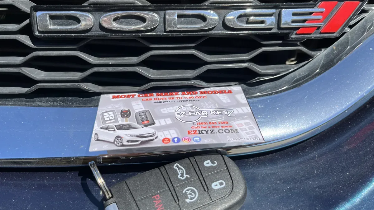 Insured mobile locksmith working on 2008 Dodge Avenger in Ventura CA