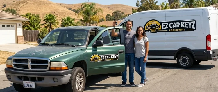 Happy customers with their replacement Dodge Dakota car key from EZ Car Keyz in Ventura County