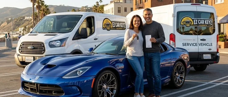 Happy customers with their replacement Dodge Viper car key from EZ Car Keyz in Ventura County