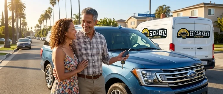 Happy customers with their replacement Ford Expedition car key from EZ Car Keyz in Ventura County