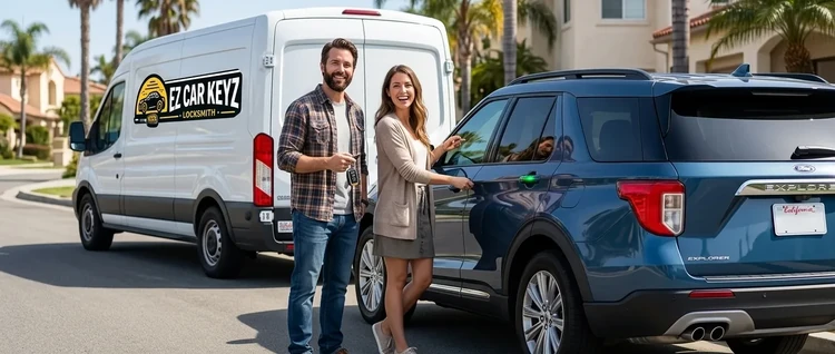 Happy customers with their replacement Ford Explorer car key from EZ Car Keyz in Ventura County