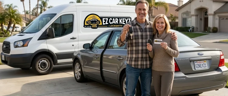 Happy customers with their replacement Ford Five Hundred car key from EZ Car Keyz in Ventura County