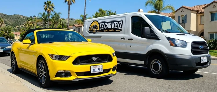 Ford Mustang mobile car key service by EZ Car Keyz in Ventura County