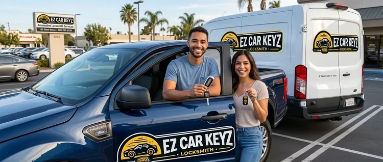 Happy customers with their replacement Ford Ranger car key from EZ Car Keyz in Ventura County