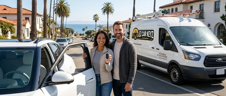 Happy customers with their replacement Genesis GV60 car key from EZ Car Keyz in Ventura County