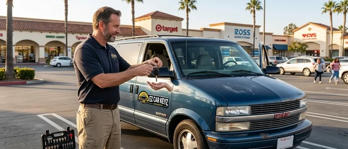 Customer with a replacement GMC Safari car key from EZ Car Keyz in Ventura County
