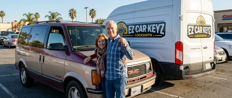 Happy customers with their replacement GMC Safari car key from EZ Car Keyz in Ventura County