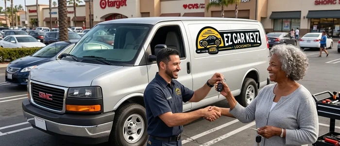 Customer with a replacement GMC Savana car key from EZ Car Keyz in Ventura County