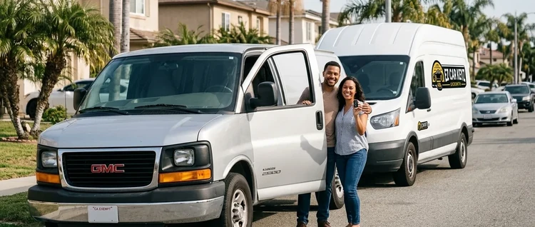 Happy customers with their replacement GMC Savana car key from EZ Car Keyz in Ventura County