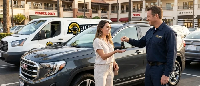 Customer with a replacement GMC Terrain car key from EZ Car Keyz in Ventura County