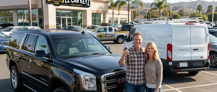 Happy customers with their replacement GMC Yukon Xl car key from EZ Car Keyz in Ventura County