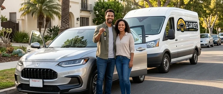 Happy customers with their replacement Honda HR-V car key from EZ Car Keyz in Ventura County
