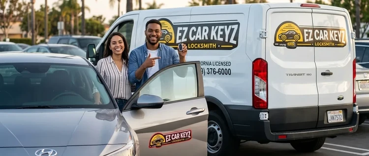 Happy customers with their replacement Hyundai Elantra car key from EZ Car Keyz in Ventura County