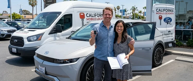 Happy customers with their replacement Hyundai IONIQ-5 car key from EZ Car Keyz in Ventura County