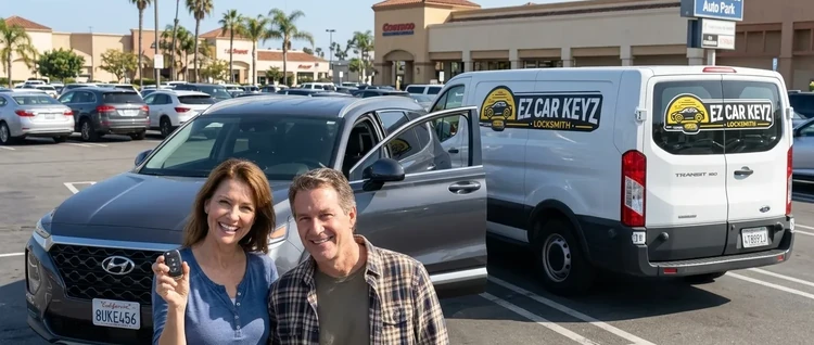 Happy customers with their replacement Hyundai Santa Fe car key from EZ Car Keyz in Ventura County